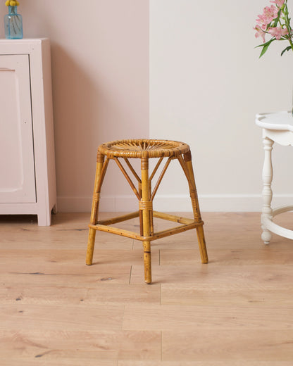 Tabouret vintage en rotin