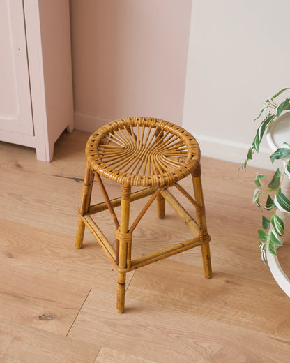 Tabouret vintage en rotin