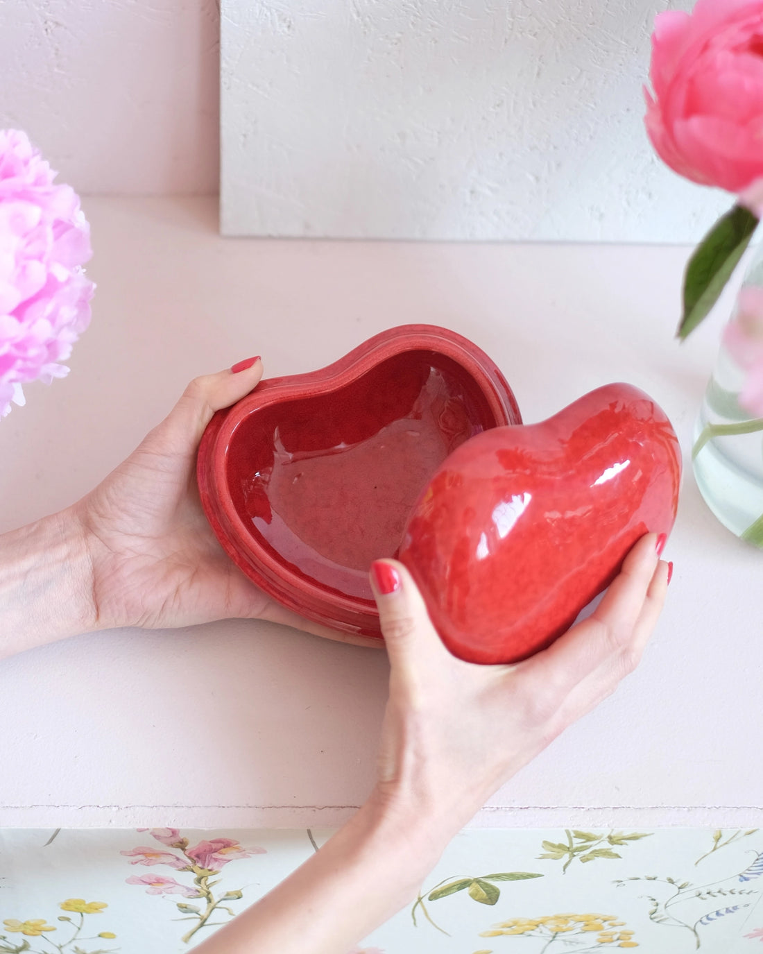 Coffret coeur en faïence de Charolles