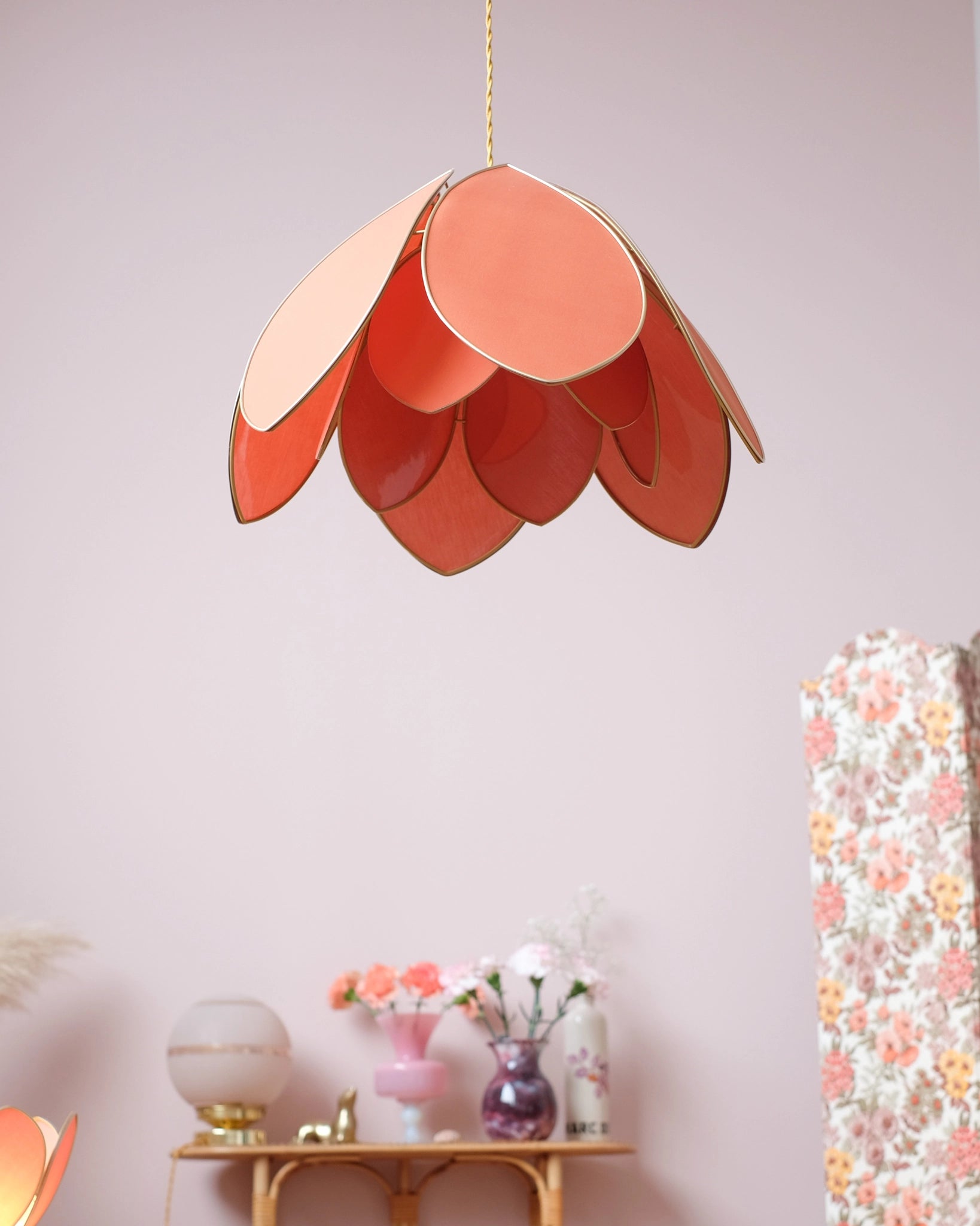 Suspension Fleur double - Ocre