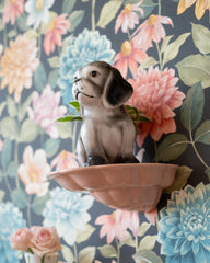 Ancien cache-pot Chien en faïence #3