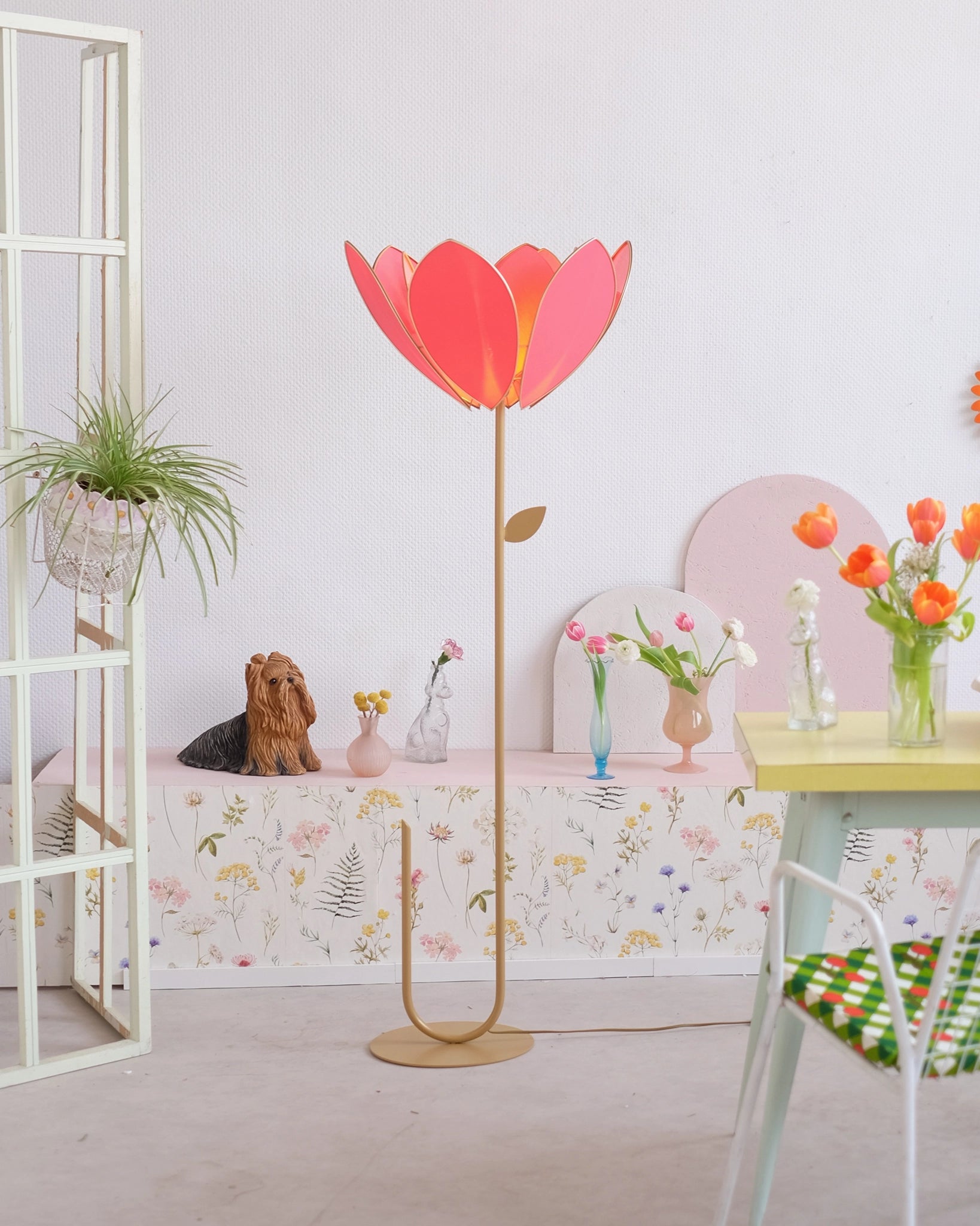 Abat-jour Fleur pour lampadaire - Double Flamingo