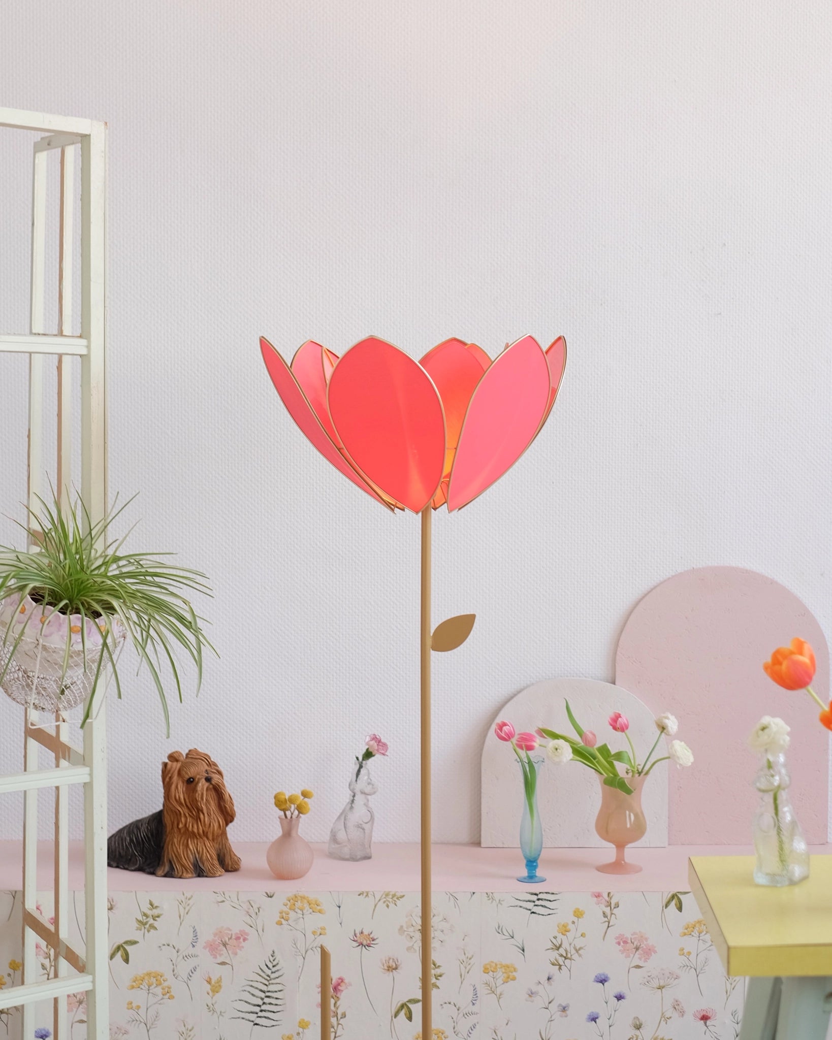 Abat-jour Fleur pour lampadaire - Double Flamingo