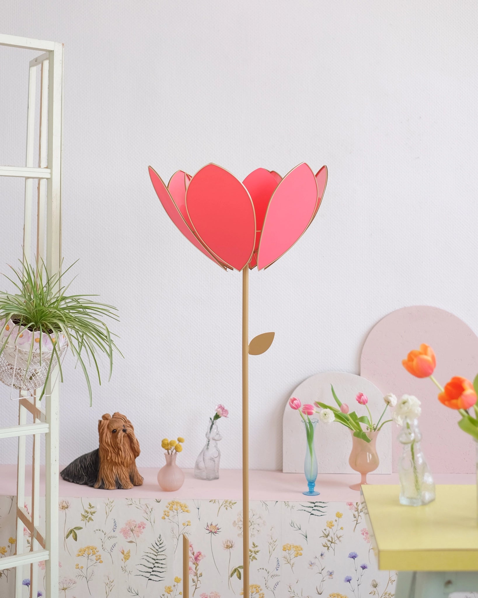 Abat-jour Fleur pour lampadaire - Double Flamingo