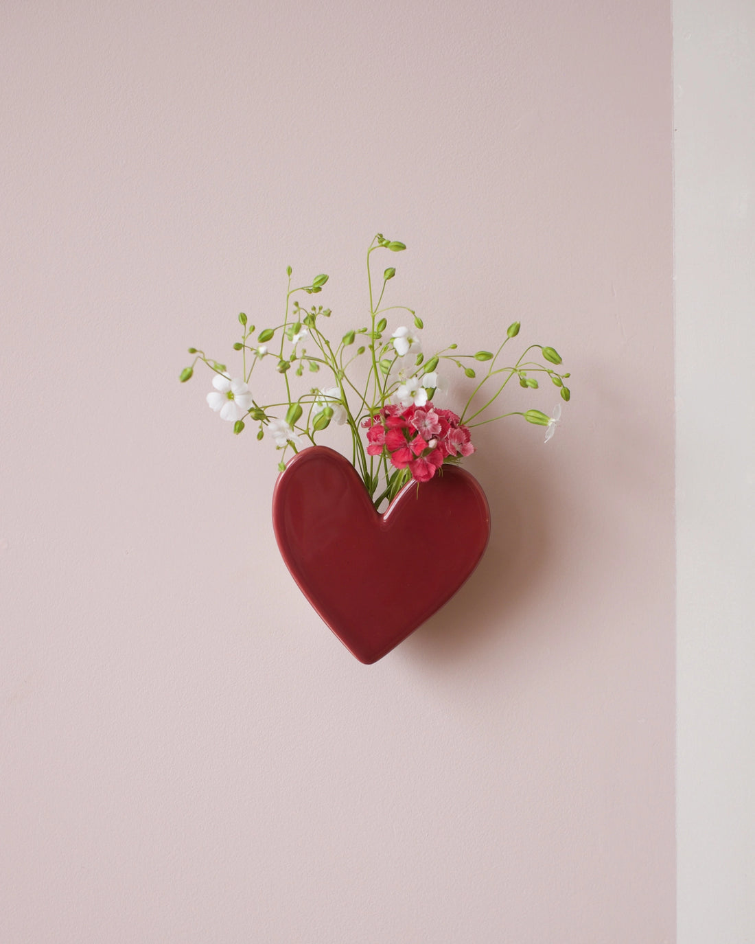 Vase mural Coeur - Framboise
