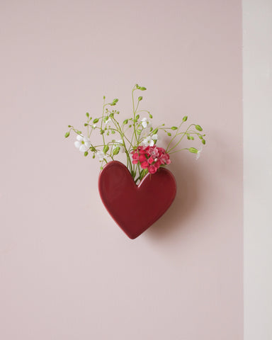 Vase mural Coeur - Framboise