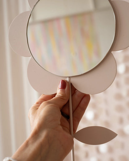 Miroir fleur vintage rose