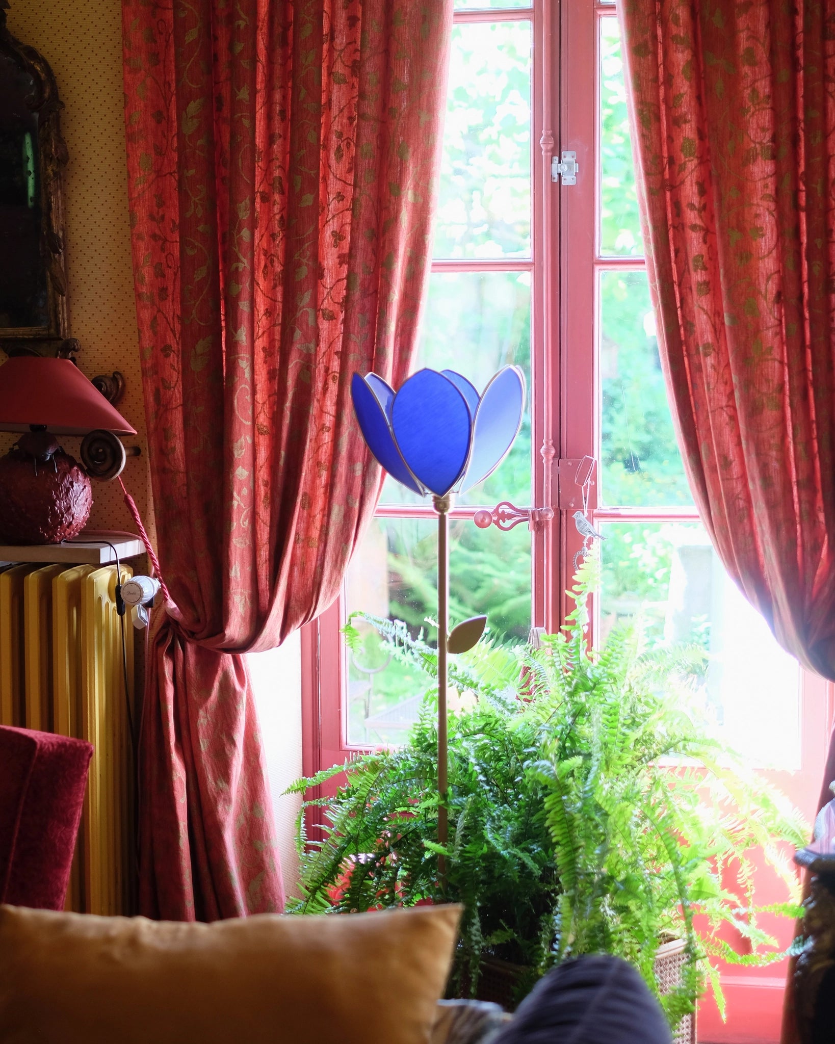 Abat-jour Fleur pour lampadaire - Simple Bleu royal