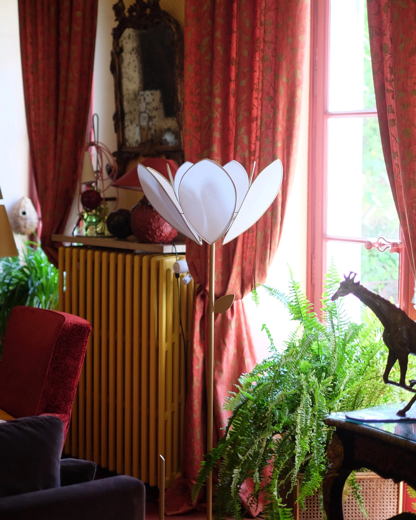 Abat-jour Fleur pour lampadaire - Double Écru