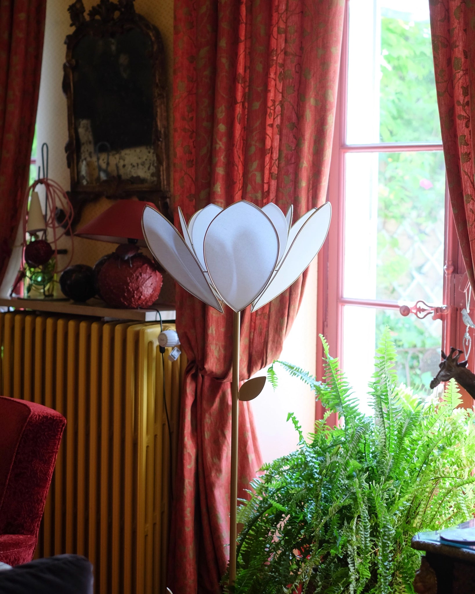 Abat-jour Fleur pour lampadaire - Double Écru