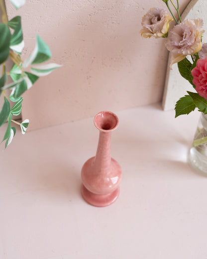 Ancien soliflore en faïence rose de Charolles