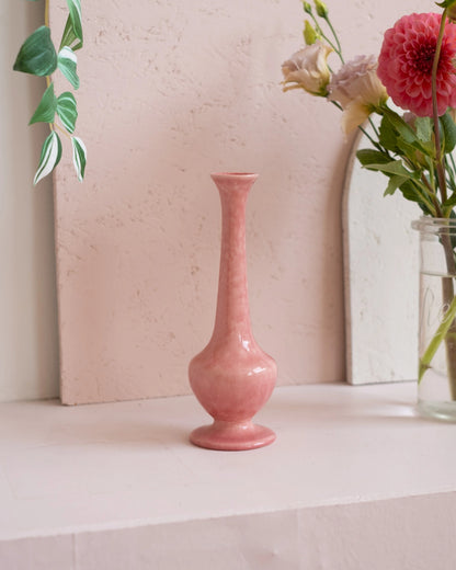 Ancien soliflore en faïence rose de Charolles