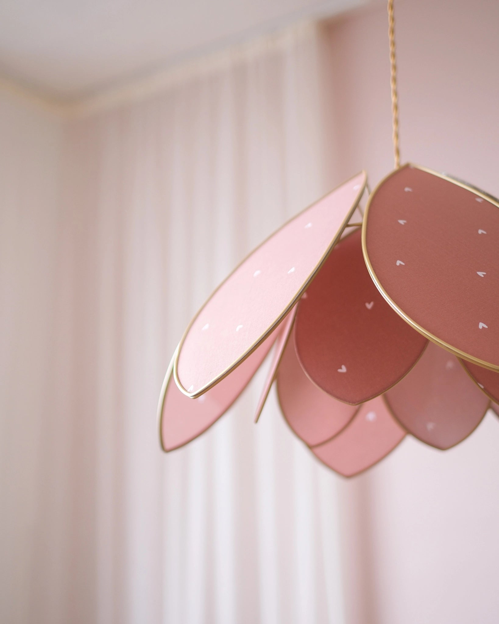 Suspension Fleur double - Petits coeurs