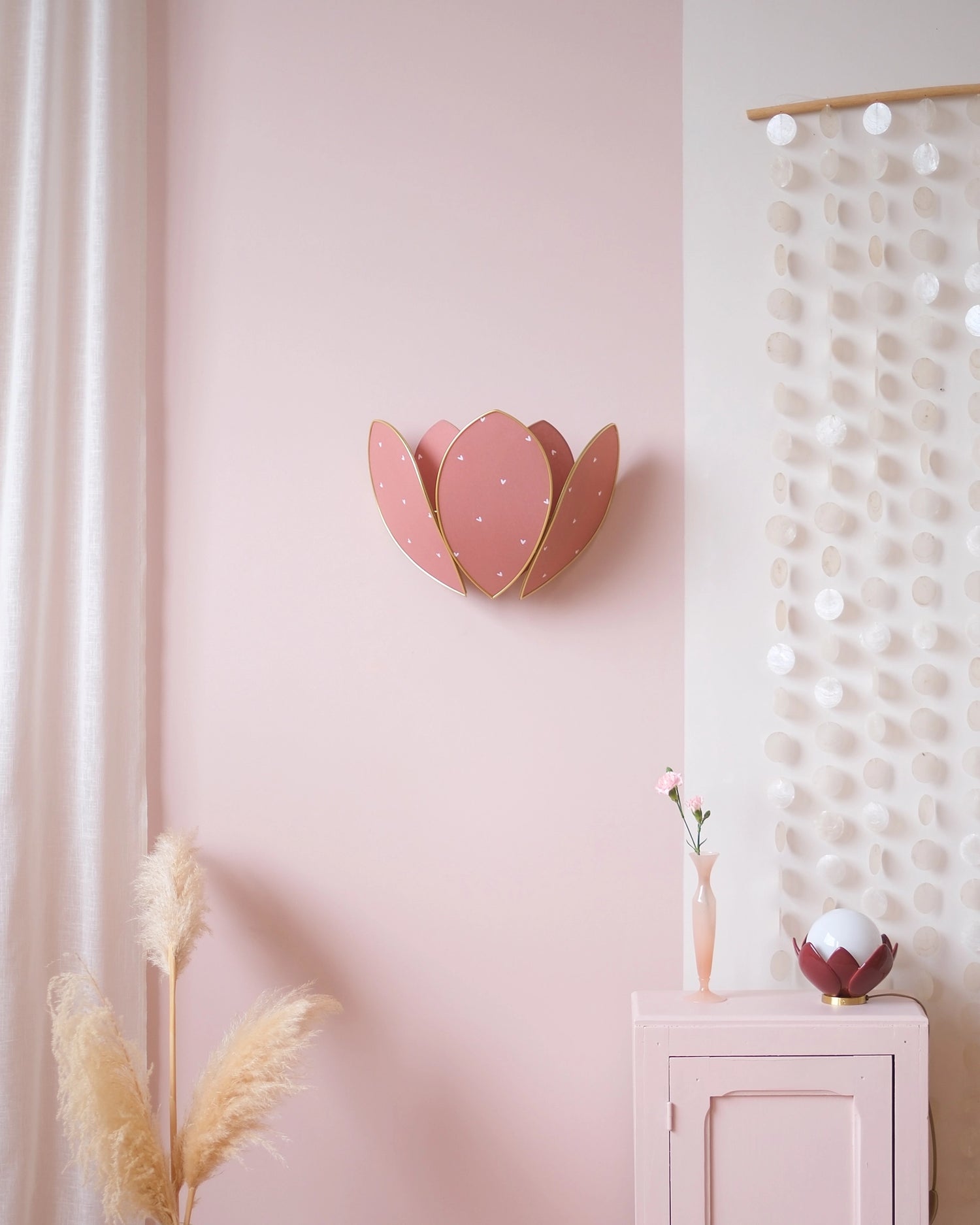Applique Fleur Double - Petits coeurs