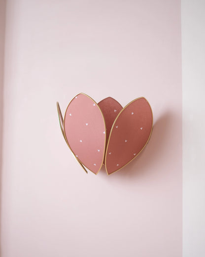 Applique Fleur Double - Petits coeurs