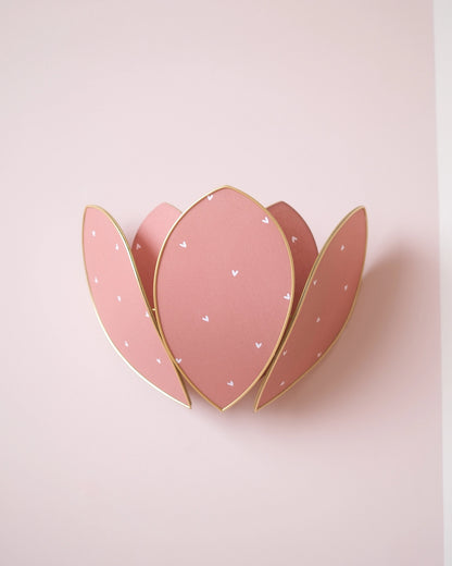 Applique Fleur Double - Petits coeurs