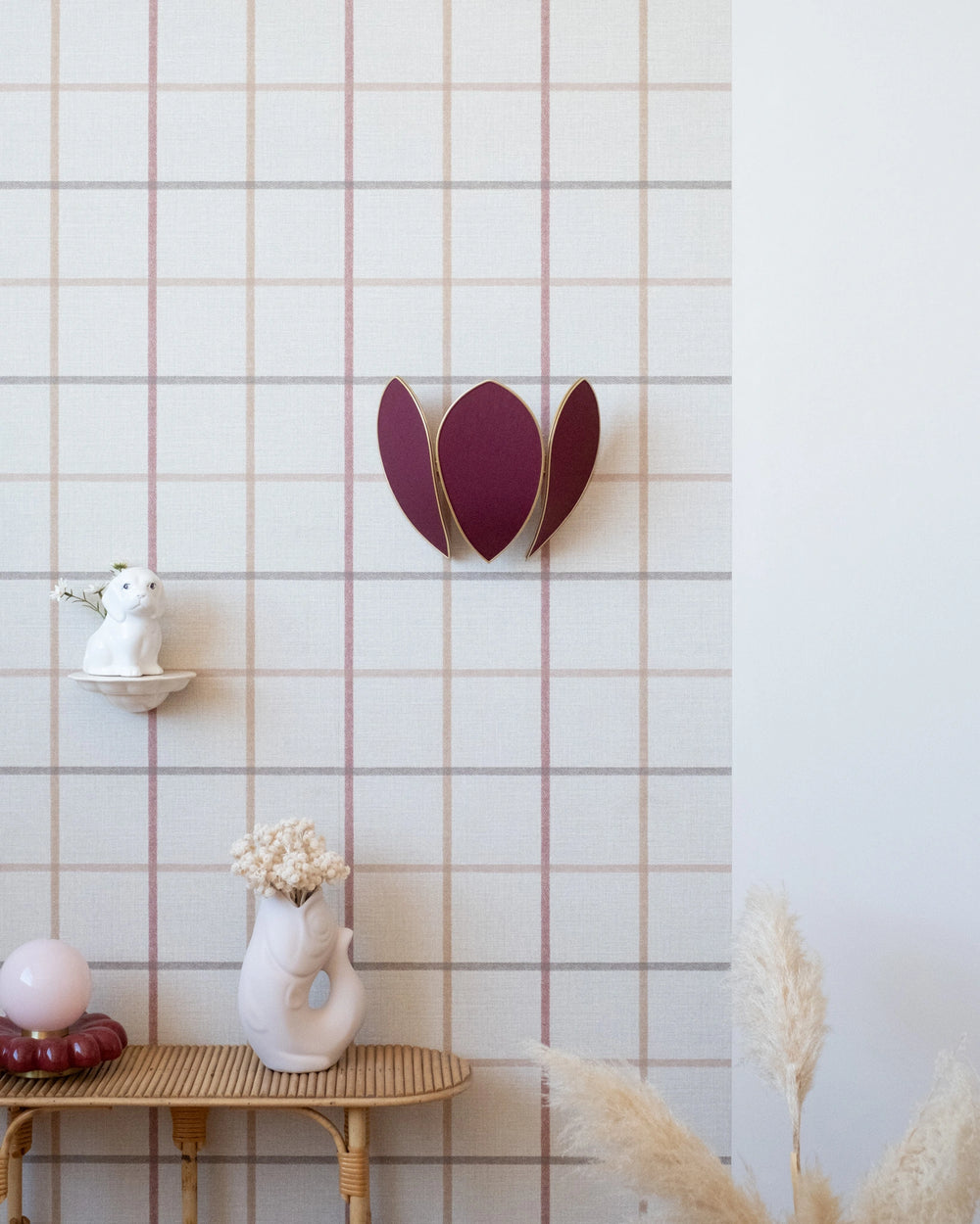 Applique Fleur - Aubergine et doré