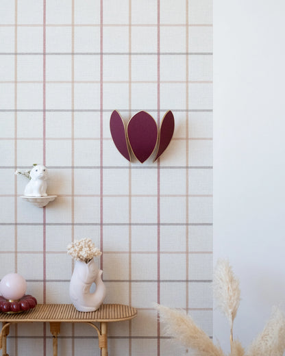 Applique Fleur - Aubergine et doré