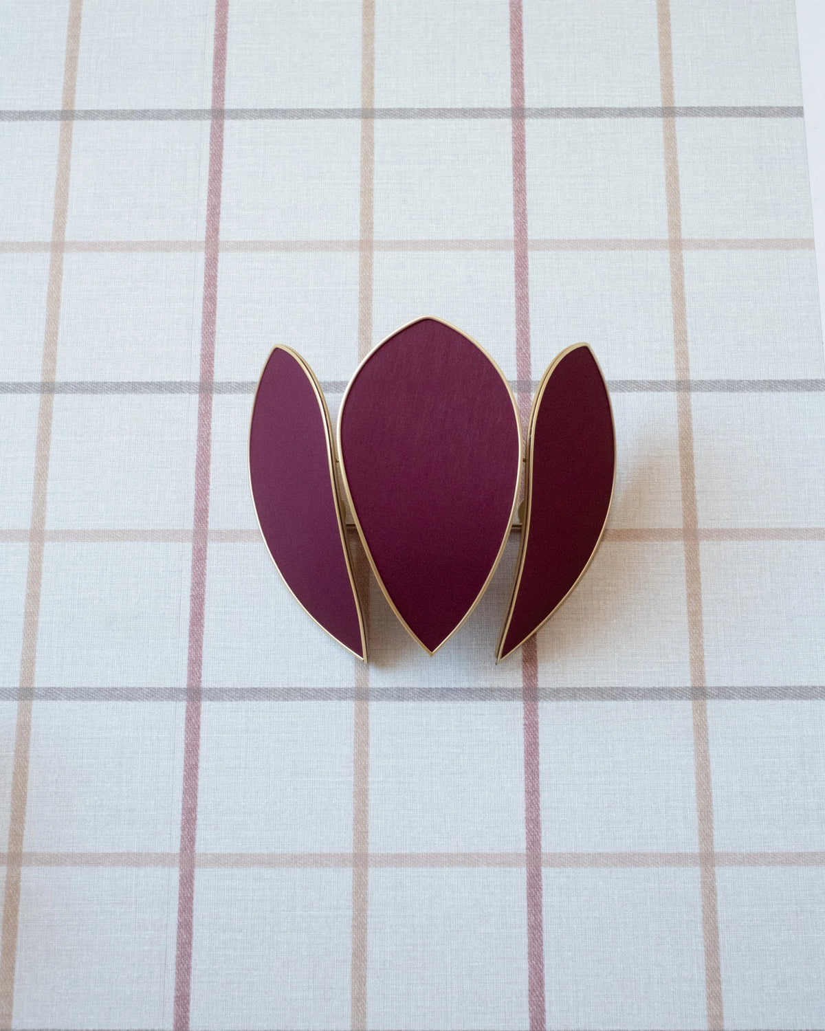 Applique Fleur - Aubergine et doré