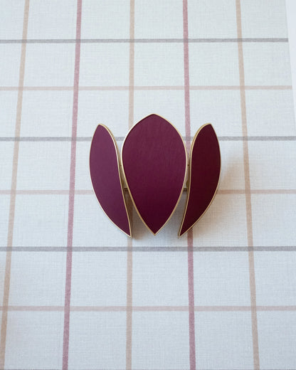 Applique Fleur - Aubergine et doré