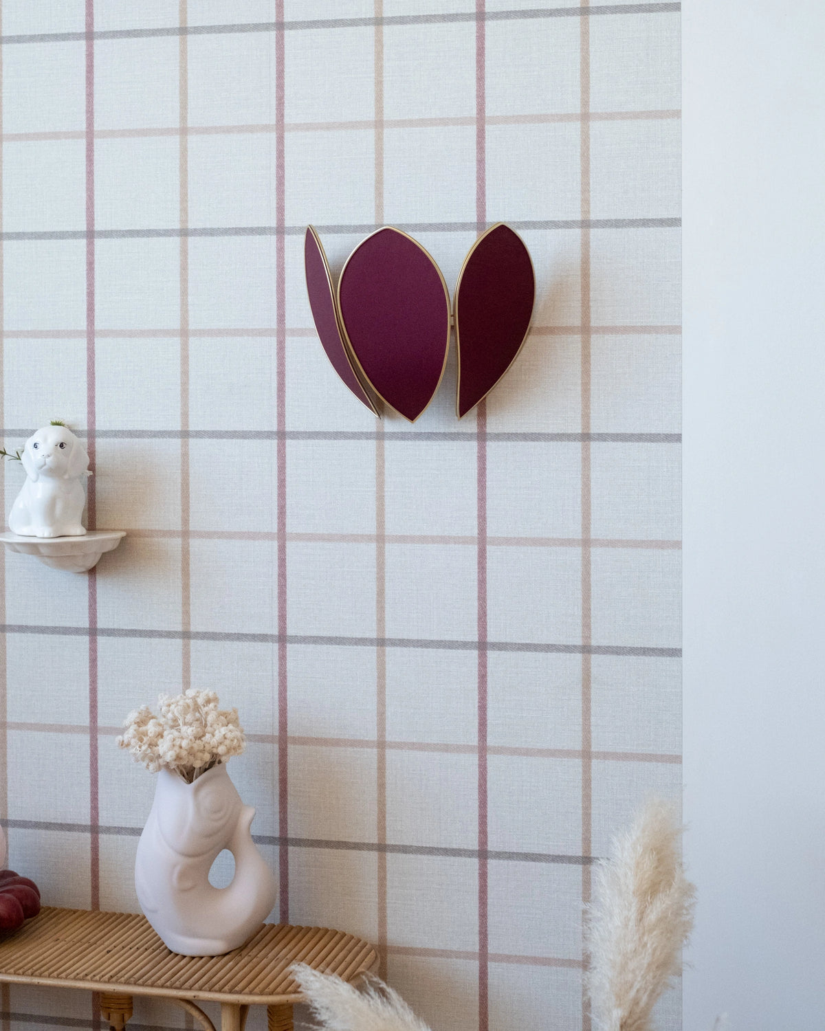 Applique Fleur - Aubergine et doré