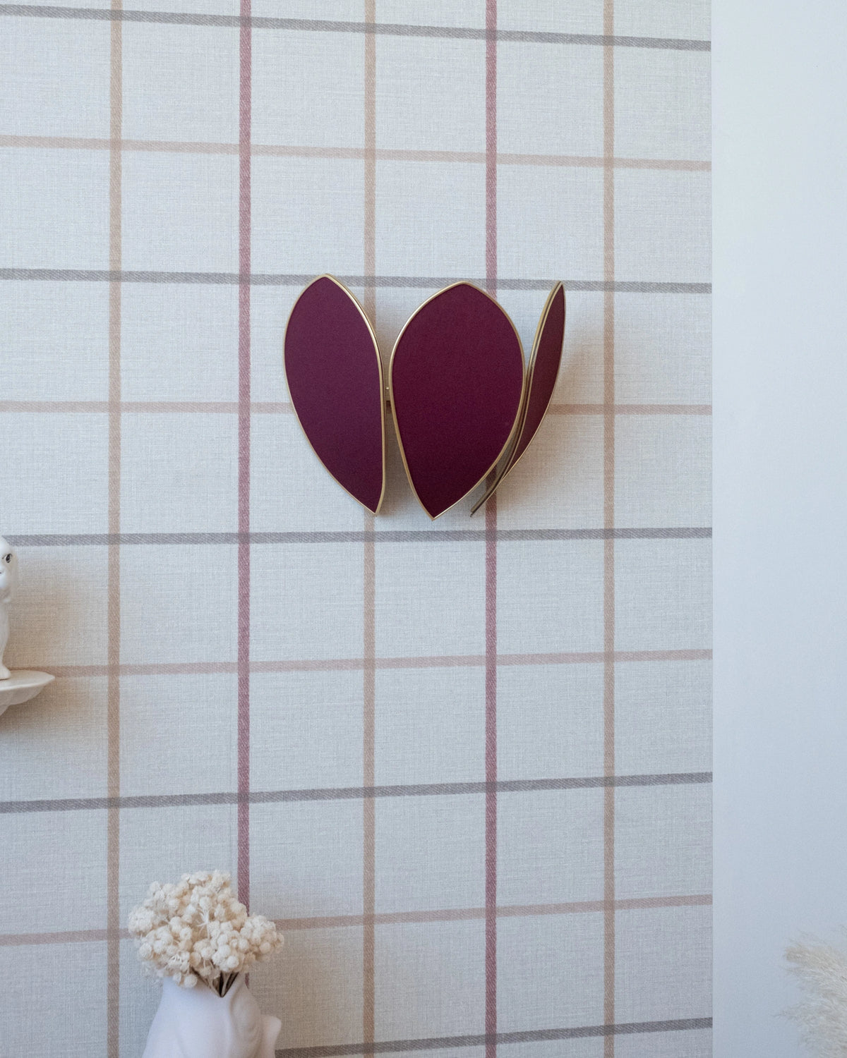 Applique Fleur - Aubergine et doré