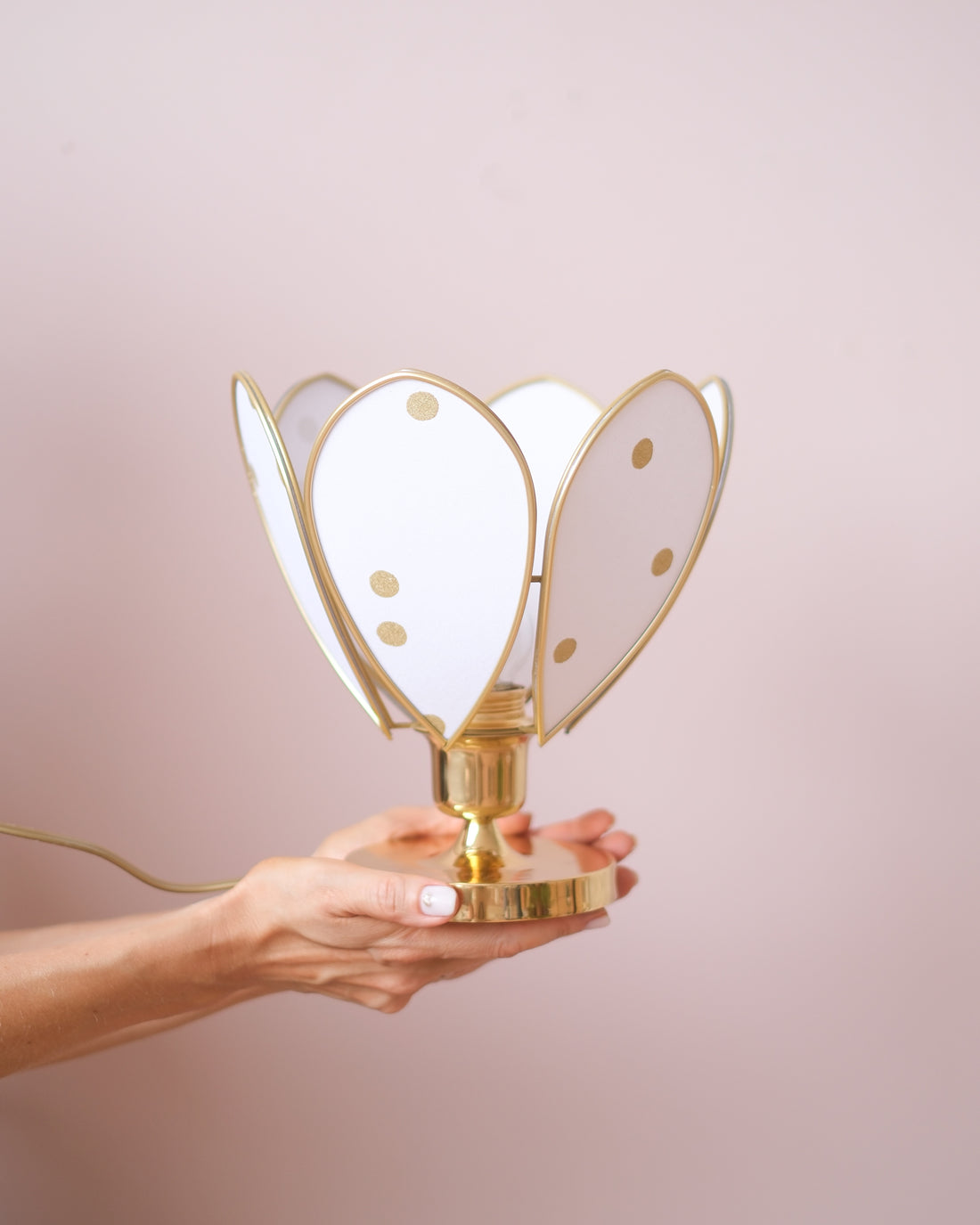 Lampe Fleur à poser - Pois dorés