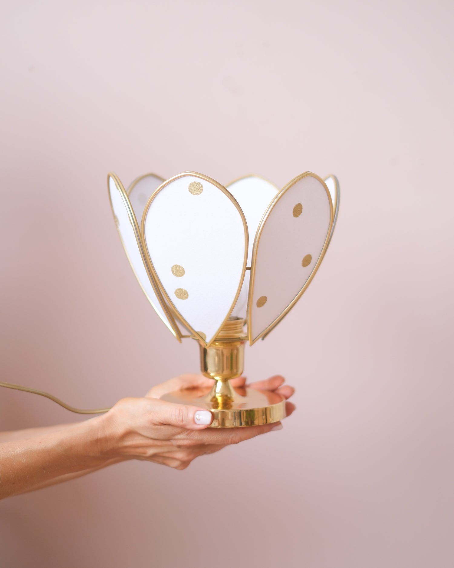 Lampe Fleur à poser - Pois dorés