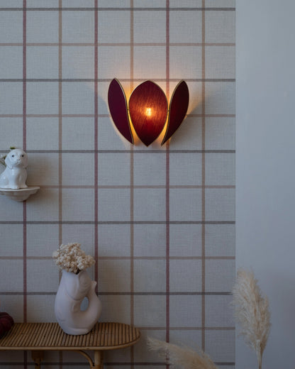 Applique Fleur - Aubergine et doré