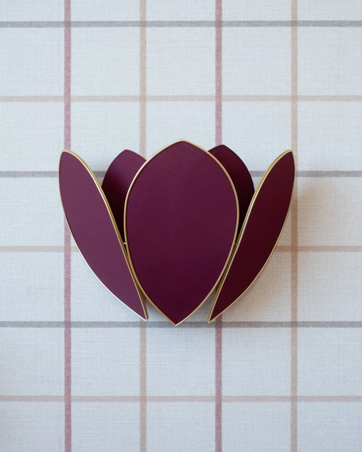 Applique Fleur Double - Aubergine et doré