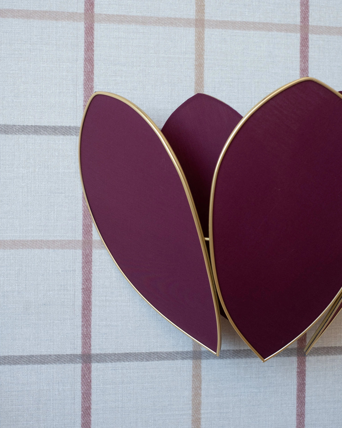 Applique Fleur Double - Aubergine et doré
