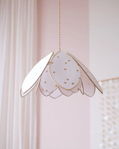 Suspension Fleur double - Pois dorés