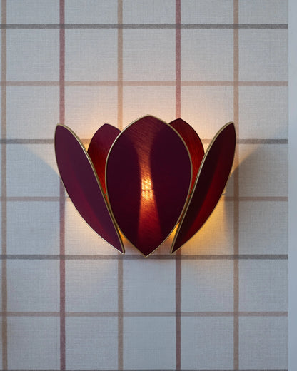 Applique Fleur Double - Aubergine et doré