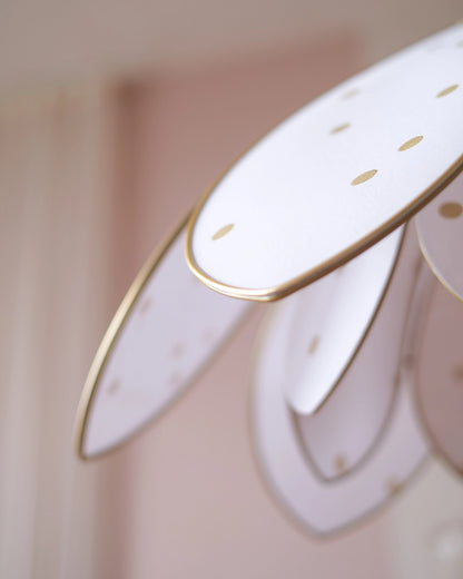 Suspension Fleur double - Pois dorés
