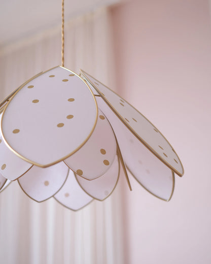 Suspension Fleur double - Pois dorés