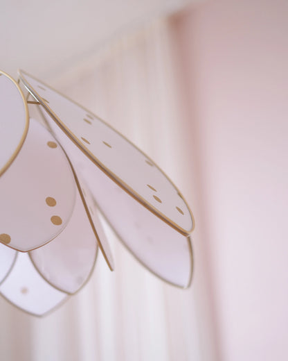 Suspension Fleur double - Pois dorés