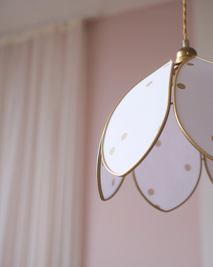 Suspension Fleur simple - Pois dorés