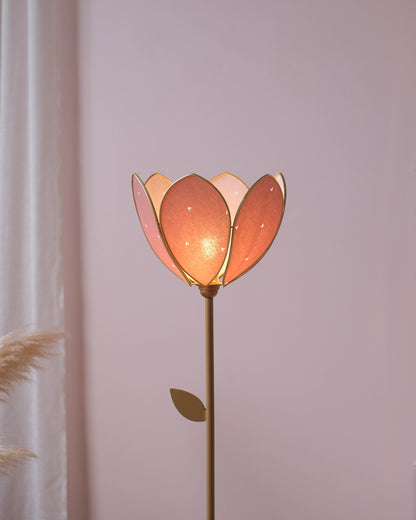 Pied de lampadaire et abat-jour fleur simple - Petits coeurs