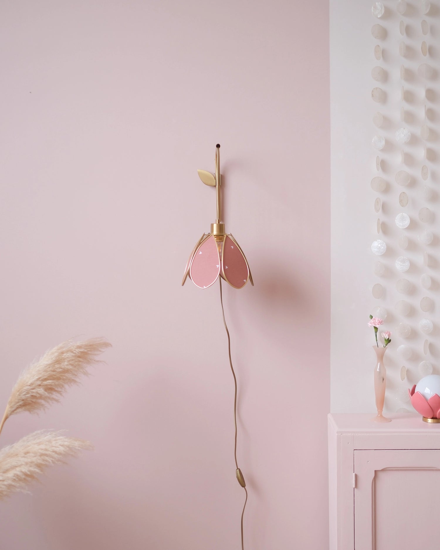Support mural et baladeuse Fleur - Petits coeurs