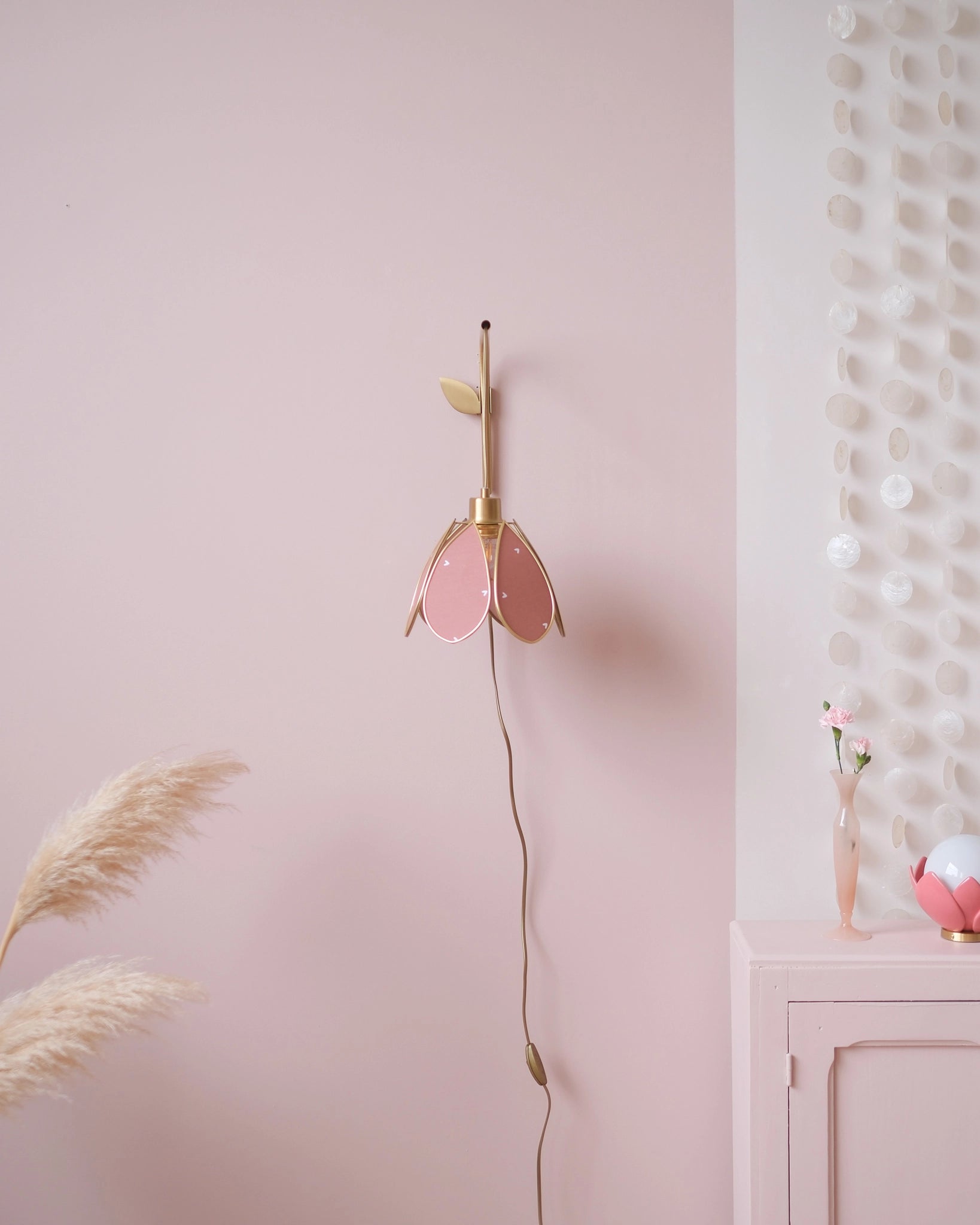 Support mural et baladeuse Fleur - Petits coeurs