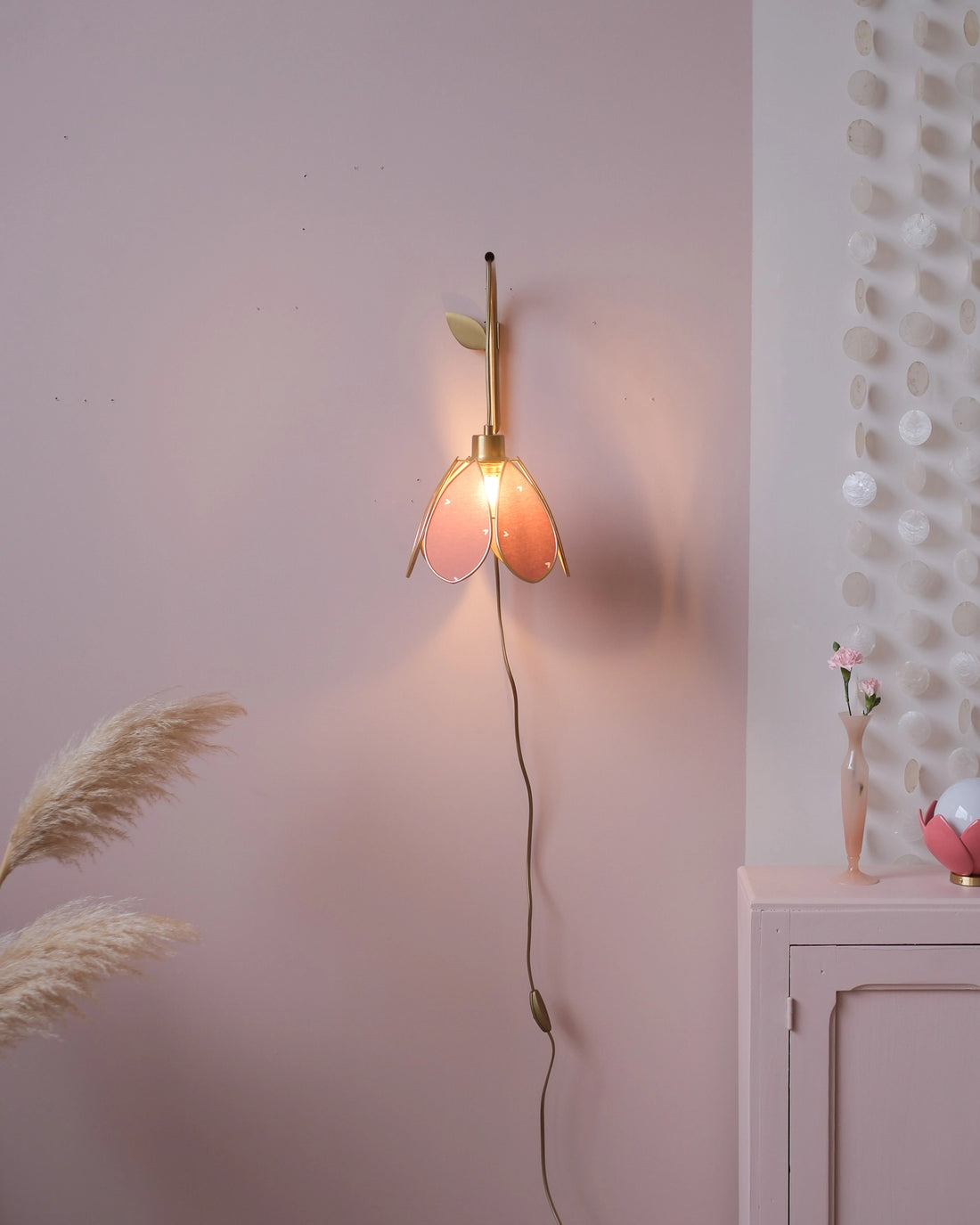Support mural et baladeuse Fleur - Petits coeurs
