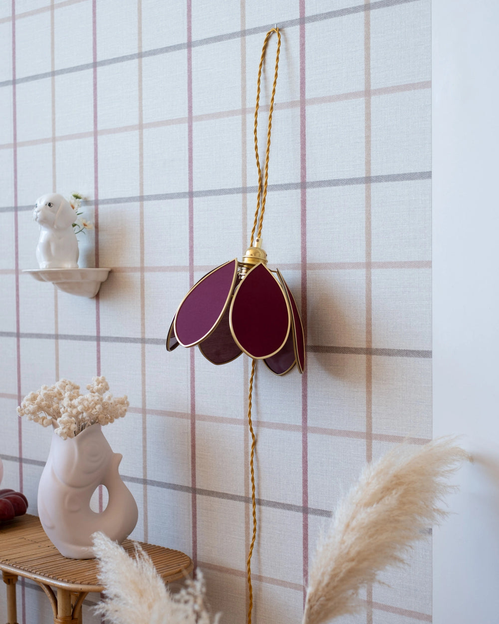 Baladeuse Fleur - Aubergine et doré