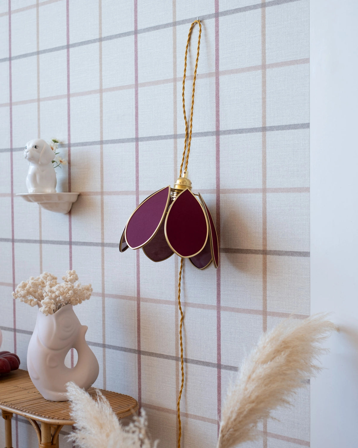Baladeuse Fleur - Aubergine et doré