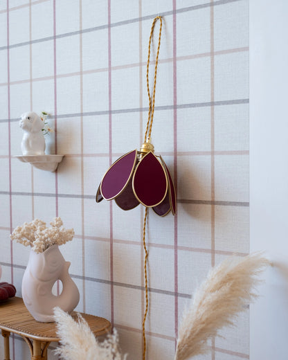 Baladeuse Fleur - Aubergine et doré