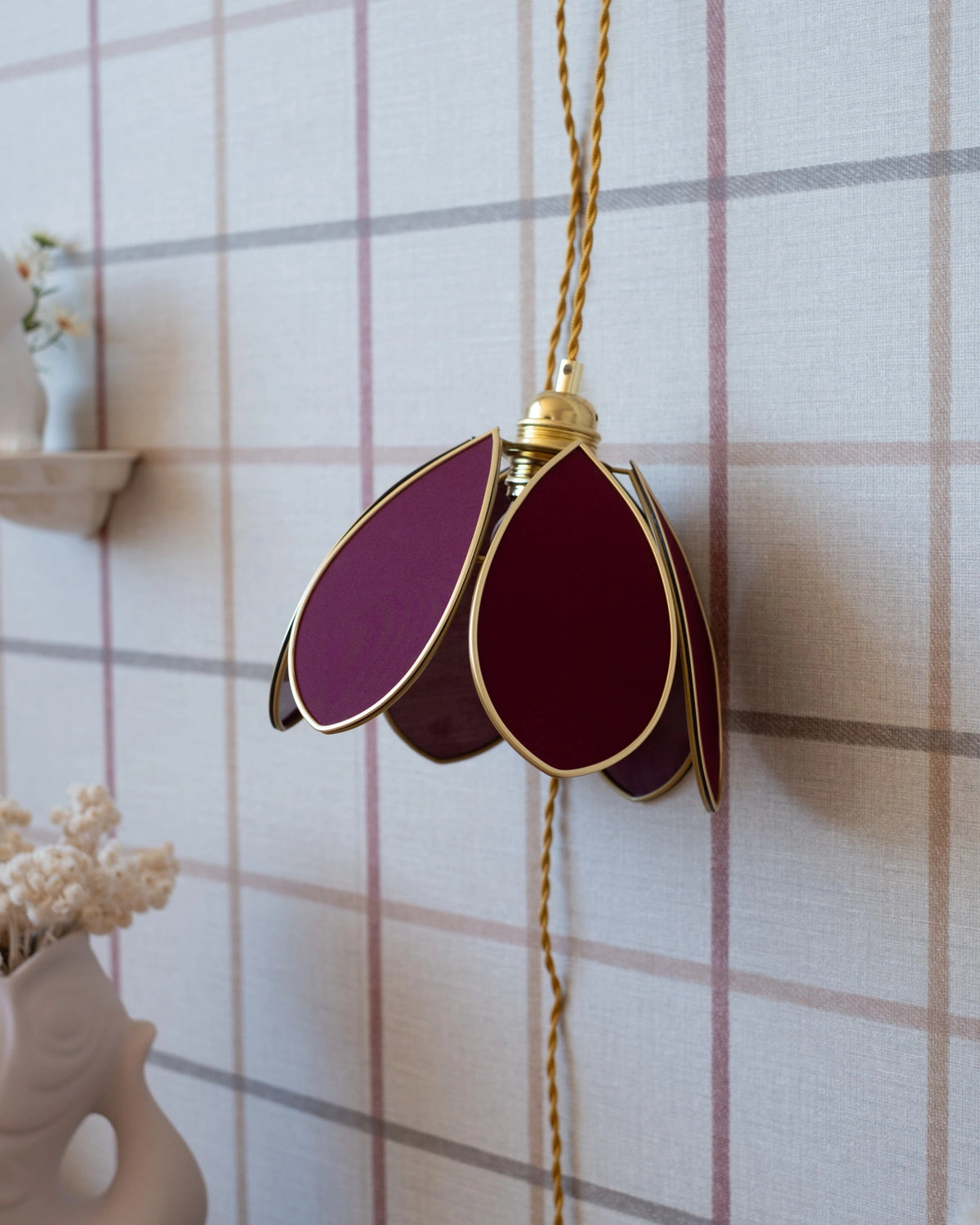 Baladeuse Fleur - Aubergine et doré