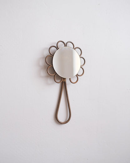 Miroir fleur en rotin