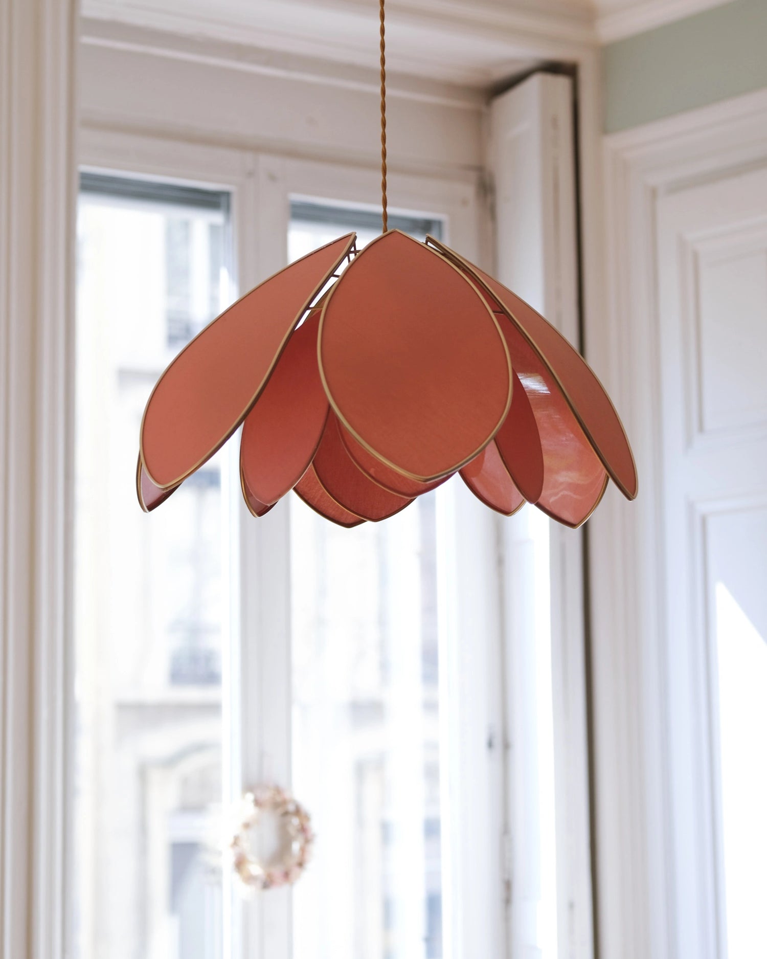 Suspension Fleur double - Ocre