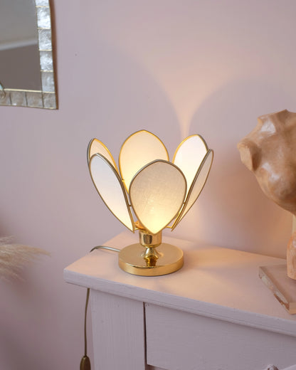 Lampe Fleur à poser - Écru et doré