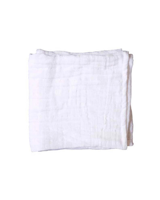 Grand lange en mousseline de coton - Blanc - 120x120 cm