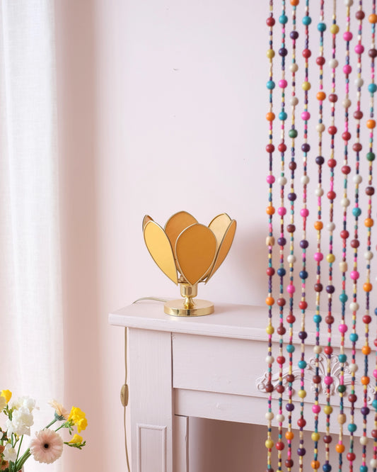 Lampe Fleur à poser - Honey et doré